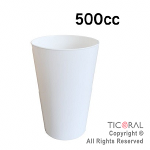 VASO CONICO PP KV BLANCO 500 CC X 10 UNIDADES